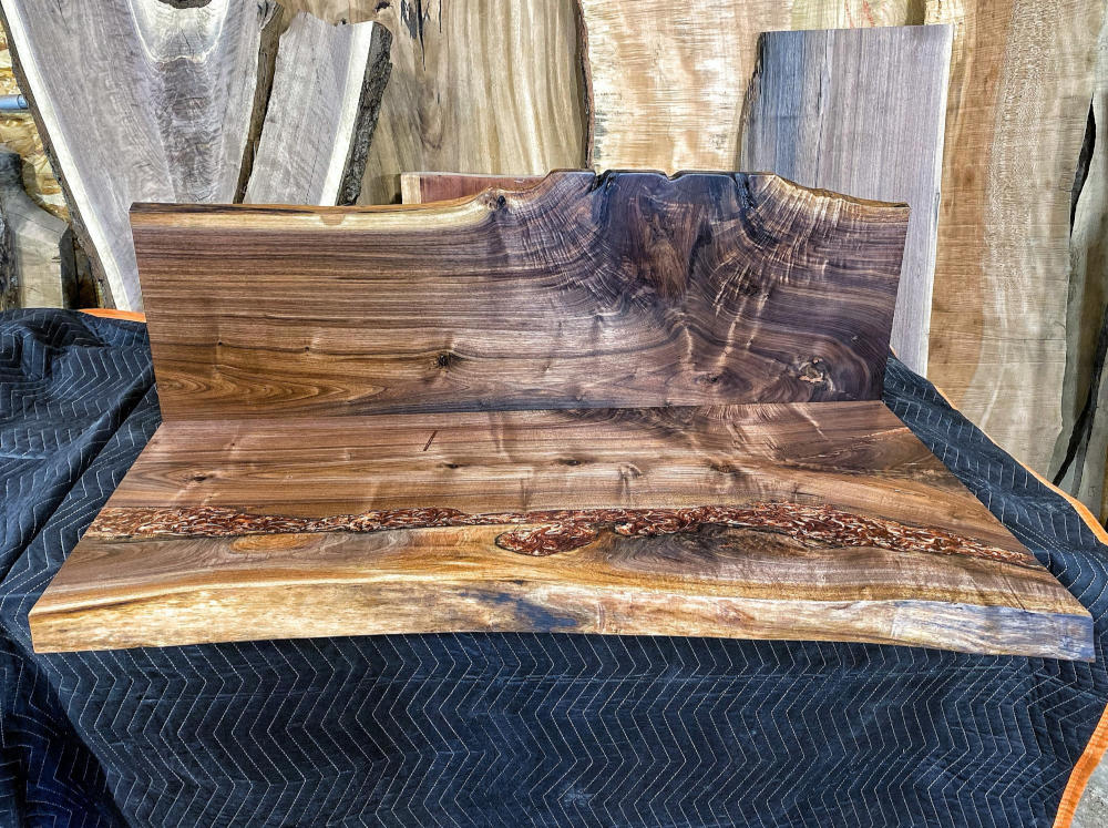 Redpoint Woodworks A Client’s Walnut Desk & Epoxy-Filled Vanity