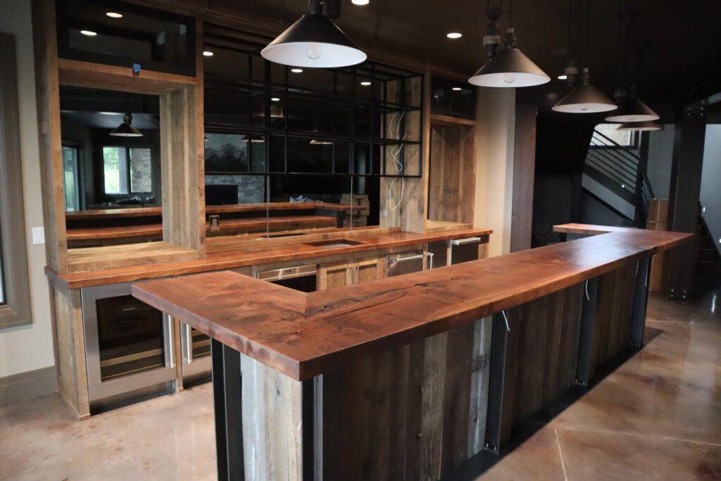 Redpoint Woodworks An Entertainer’s Dream: Statement Bar Countertops for a Client’s New Home